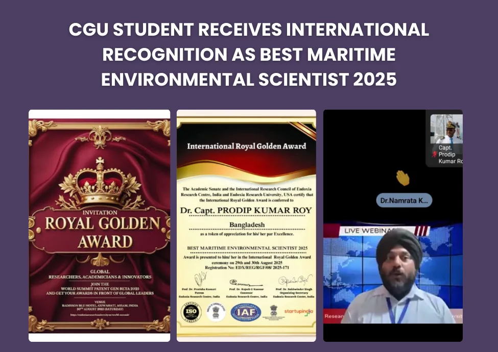 CGU Student Receives Best Maritime Environmental Scientist 2025