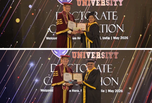 Academic award presentation ceremony at Central Global University Convocation, recognizing excellence, dedication, and outstanding student achievements.